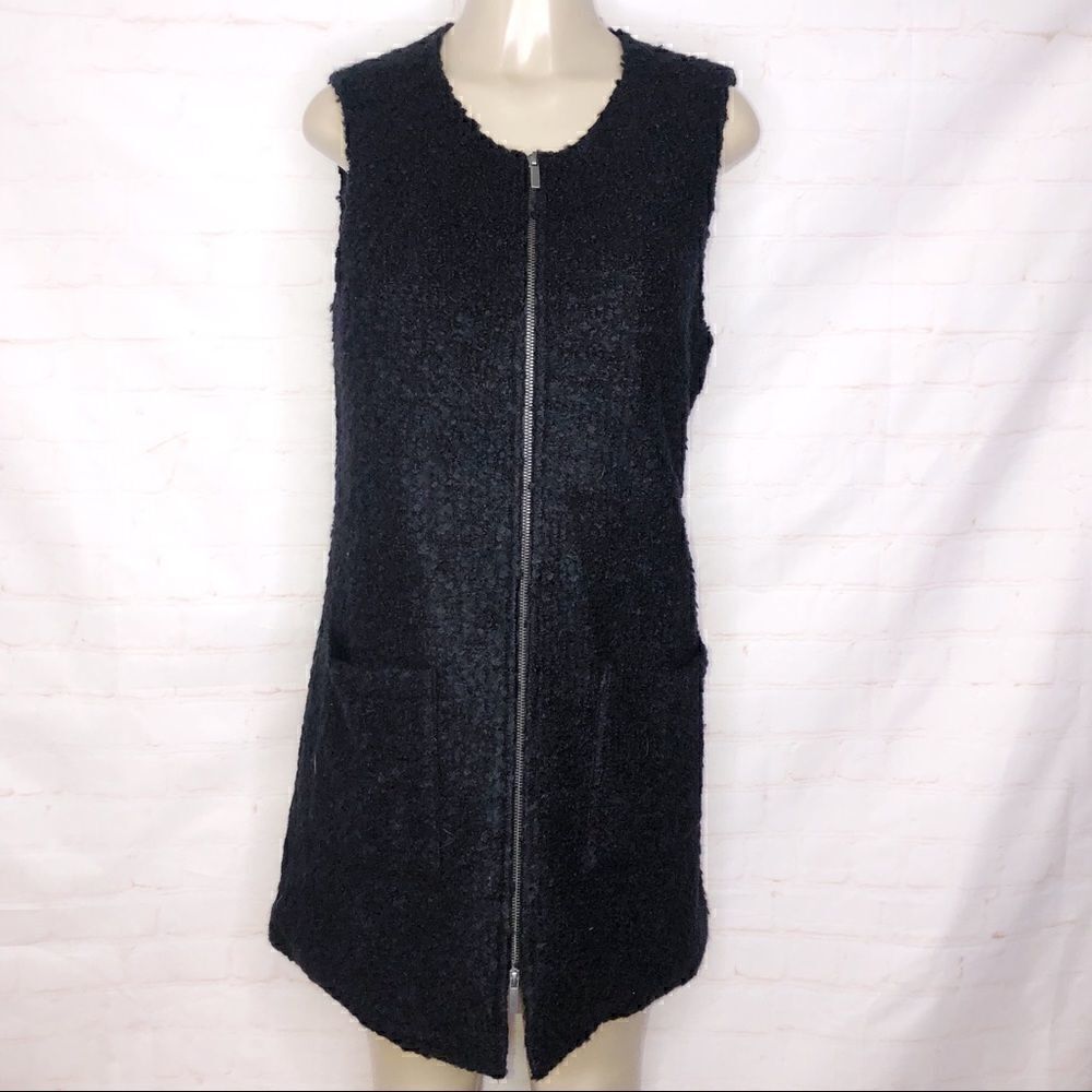 Sanctuary Long Zip Wool Blend Teddy Vest size L
